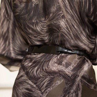 Arlette Ess Black Horn & English Saddlery Leather Belt Narrow Style