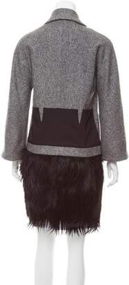 Alessandro Dell'Acqua Shearling-Trimmed Wool Coat