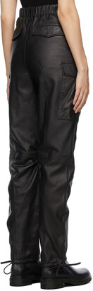 ATTICO Black Leather Cargo Pants