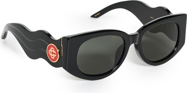 Casablanca Acetate & Metal Oval Wave Sunglasses - ShopStyle