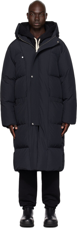 Jil Sander Black Quilted Down Coat ShopStyle Jackets