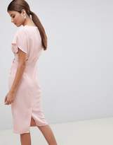 Thumbnail for your product : ASOS DESIGN twist midi dress with kimono sleeve