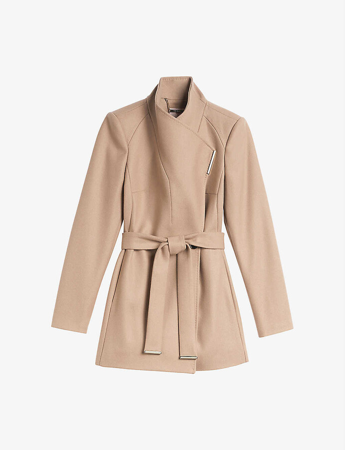 Wool Blend Wrap Coat Ted Baker | Shop the world's largest 