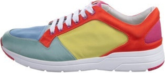 Gucci Nylon Low Top Sneakers Yellow Interlocking G Logo Round-Toes Lace-Up Closure at Uppers Includes Box Designer
