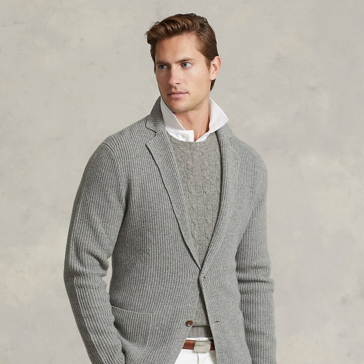 Ralph Lauren Textured Wool Blazer Cardigan - ShopStyle