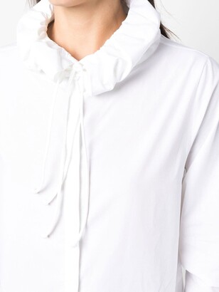 Emporio Armani Ruffle-Collar Long-Sleeve Blouse