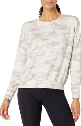 Core 10 Amazon Brand Women's Soft Cotton French Terry Crew-Neck Long-Sleeve Sweatshirt
