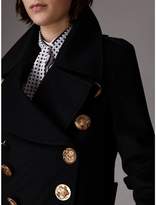 Thumbnail for your product : Burberry Bird Button Wool Cashmere Blend Military Coat