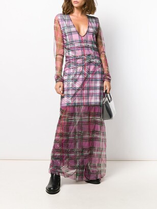 Y/Project Long-Sleeve Plaid Dress