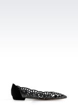 Thumbnail for your product : Giorgio Armani Suede Ballet Flat With Rhinestones