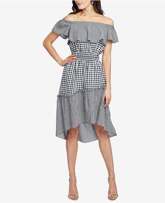 Rachel Roy Ava Off-The-Shoulder Gingham High-Low Dress, Created for Macy's