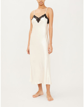 Morgan Nk Imode stretch-lace and silk-satin gown