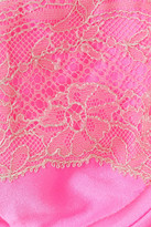 Thumbnail for your product : Kiki de Montparnasse Le Shock Lace-trimmed Stretch-silk Underwired Bra - Fuchsia