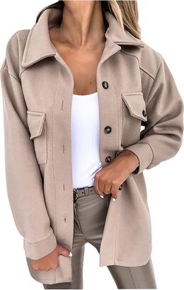 TIMEMEAN Womens Coats and Jackets Spring Sale Cardigan UK Warm Cream Elegant Lightweight Plus Size Overcoat Outwear Tops 