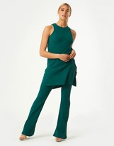 Thumbnail for your product : Outrageous Fortune exclusive ruched side detail longline top in emerald green
