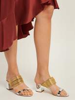Thumbnail for your product : Aquazzura Rendez Vous 50 Leather Mules - Womens - Silver Gold
