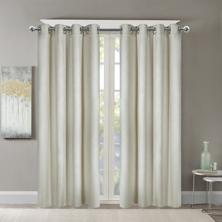 Pro Space Textured Flower Room Blackout Curtains Grommet Top Insulated  Thermal Window Drapes Panel Pair - ShopStyle