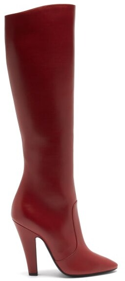 dark red leather boots