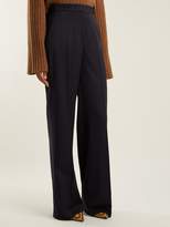 Thumbnail for your product : Stella McCartney Wide Leg High Rise Wool Trousers - Womens - Navy