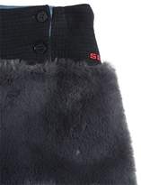 Thumbnail for your product : Sonia Rykiel Textured Jersey & Faux Fur Skirt