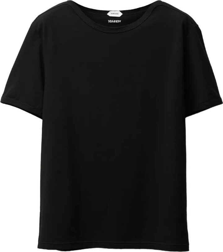 Versace embroidered cotton-jersey T-shirt