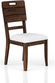 Side Dining Chairs With Cushioned Upholstered Seats Of 2 Chair In Pearl Brown