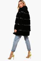 Thumbnail for your product : boohoo Stripe Faux Fur Coat