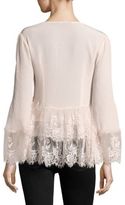 Thumbnail for your product : Nanette Lepore Virginia Lace Silk Bell Sleeves Top