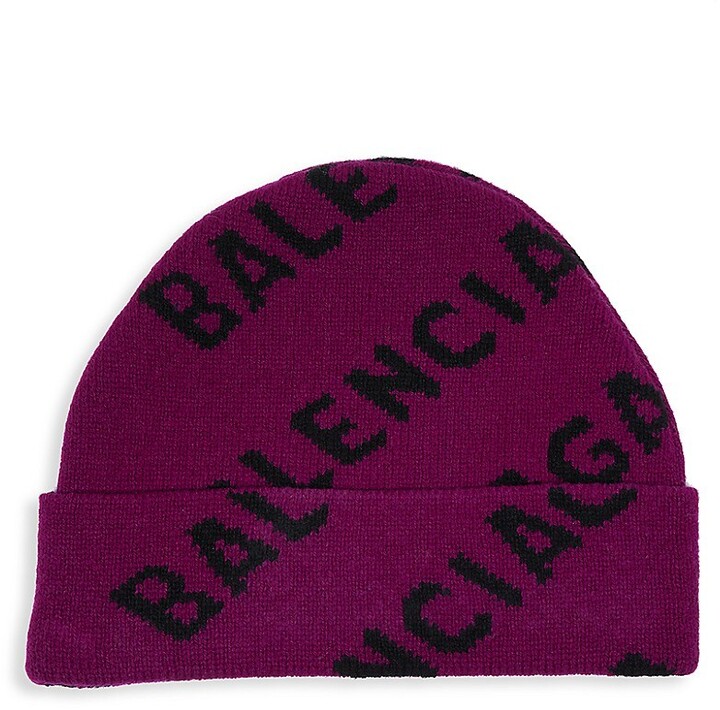 Balenciaga Logo wool beanie - ShopStyle Hats