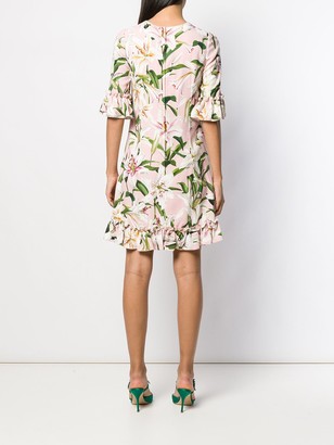 Dolce & Gabbana Ruffled Lily-Print Dress