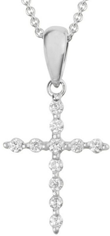 Diamond Select Cuts 14K Diamond Cross Necklace 0.11 Ct.