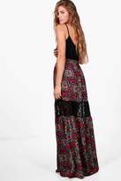 Thumbnail for your product : boohoo Livi Floral Lace Tiered Maxi Skirt