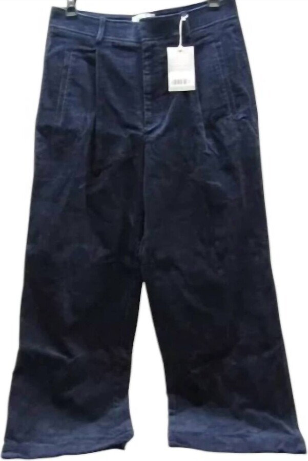 Women's Phoebe Wide Leg Corduroy Trouser Pants In Navy