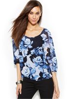 Thumbnail for your product : INC International Concepts Floral-Print Peasant Top