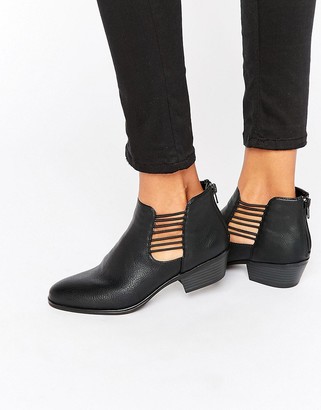 London Rebel Cut Out Ankle Boots