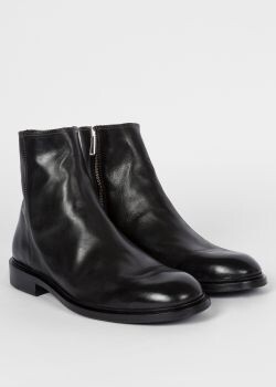 Paul Smith Men's Black Leather 'Billy' Zip Boots