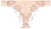 Thumbnail for your product : La Perla floral-embroidered sheer-panel Brazilian briefs