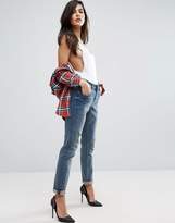Thumbnail for your product : ASOS Kimmi Shrunken Boyfriend Jeans In Tyler Aged Mid Wash With Rips