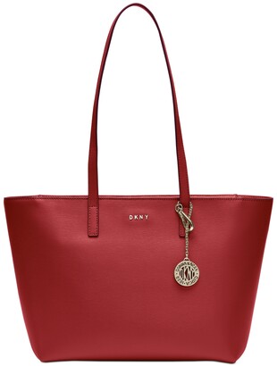 bright red handbag
