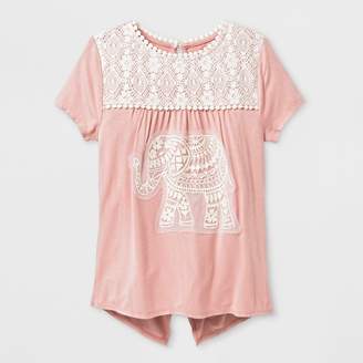Miss Chievous Girls' Short Sleeve Babydoll Top - Pink