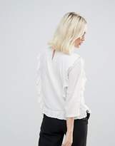 Thumbnail for your product : B.young Embroidered Blouse With Ruffle Panels