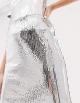 Thumbnail for your product : Warehouse x Ashish sequin maxi skirt in silver