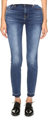 7 For All Mankind Women's The Skinny Jean with Contrast Squiggle and Released Hem