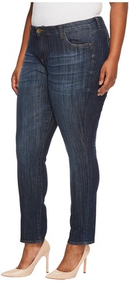 KUT from the Kloth Plus Size Catherine Boyfriend Five-Pocket in Enticement/Dark Stone Base Wash Women's Jeans