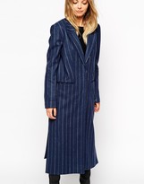 Thumbnail for your product : ASOS Coat in Clean Pinstripe
