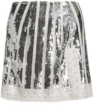 light silver sequin skirt