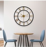 Thumbnail for your product : Walplus 17 Inch Gold And Black Vintage Roman Wall Clock 43cm