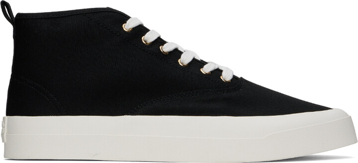 MAISON KITSUNÉ Black High-Top Canvas Lace-Up Sneakers ShopStyle