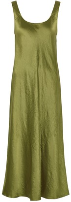olive green satin dress