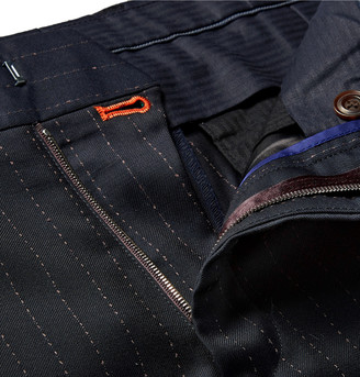 Paul Smith Navy Slim-Fit Pinstriped Wool Suit Trousers